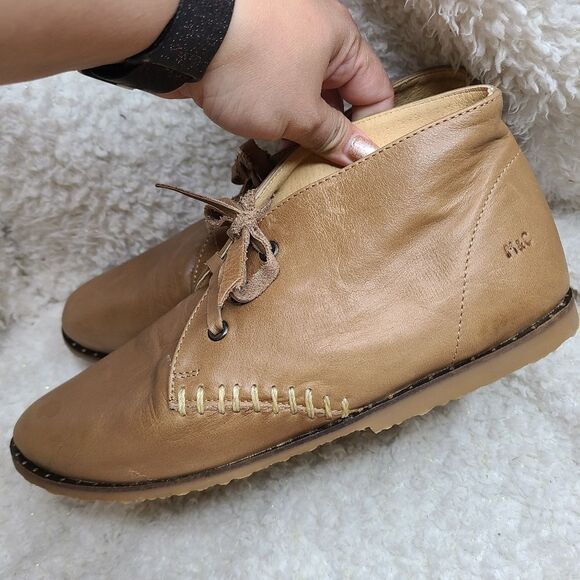 Musse & Cloud Tan Leather Laceup Ankle Boots sz 10 - Picture 5 of 8